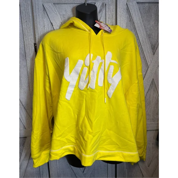 Women's Yitty Yellow & White Major Label EP Hoodie Plus Size 6X - Picture 2 of 6